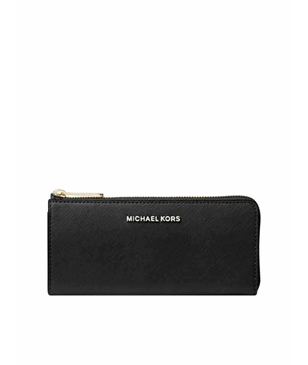 MICHAEL KORS Черный кожаный кошелек, фото 1