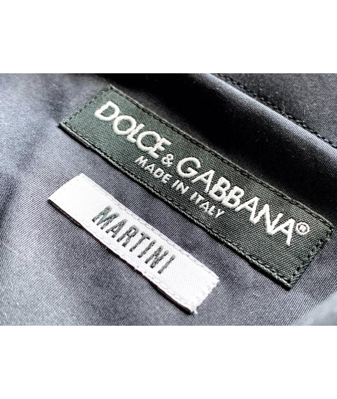 DOLCE&GABBANA Черная хлопковая классическая рубашка, фото 4