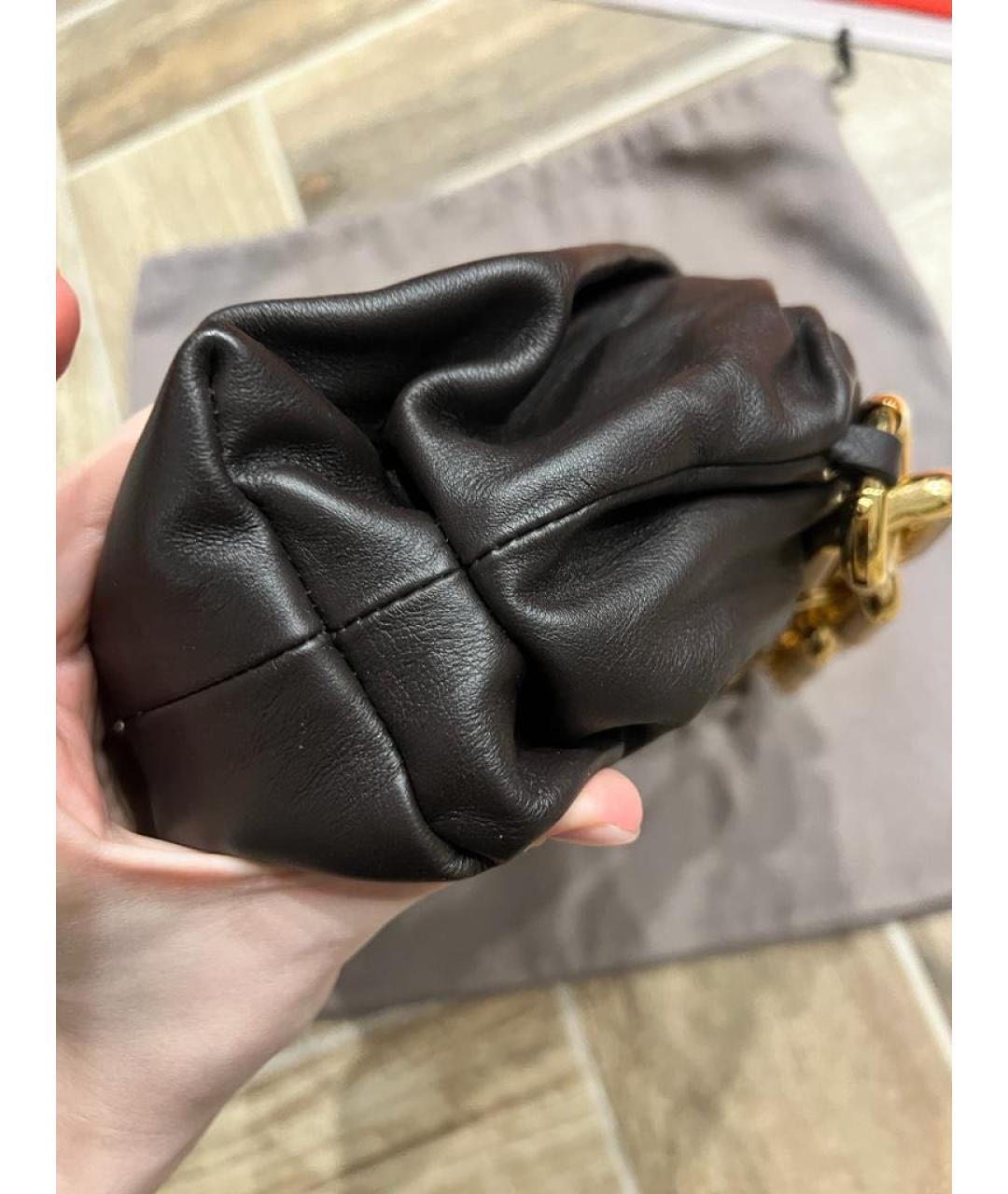 BOTTEGA VENETA Коричневая кожаная сумка через плечо, фото 3
