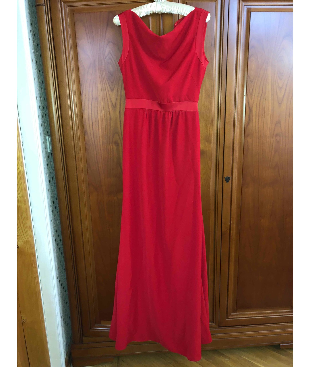 ARMANI COLLEZIONI Красное креповое вечернее платье, фото 4