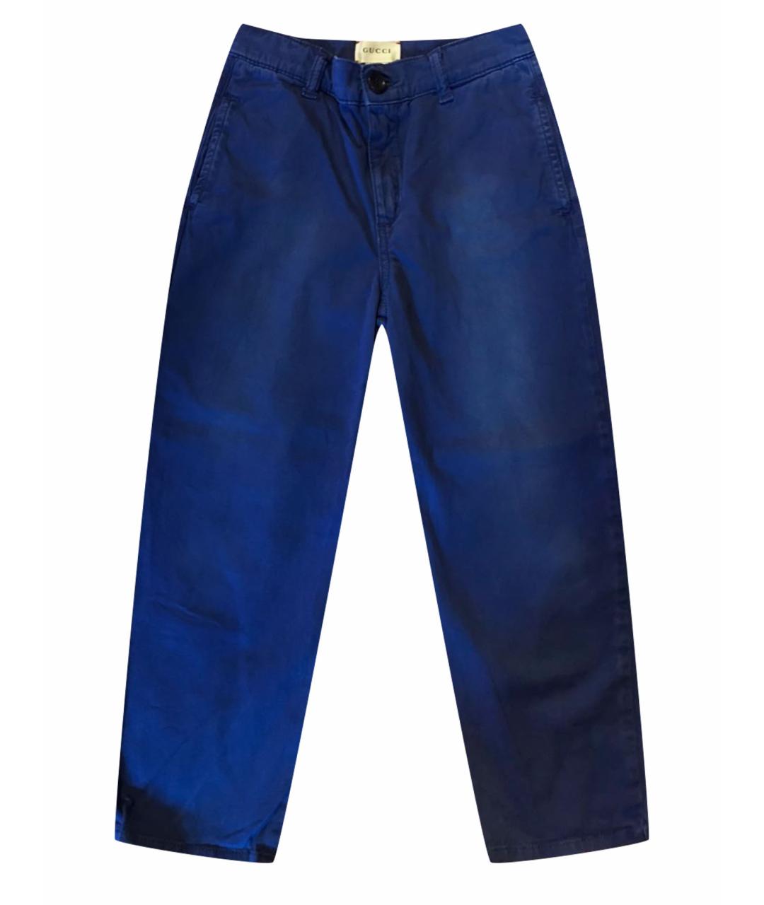 GUCCI KIDS Синие хлопковые брюки и шорты, фото 1