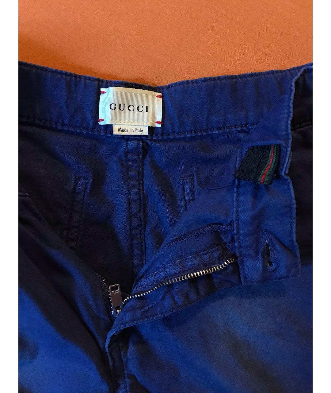GUCCI KIDS Синие хлопковые брюки и шорты, фото 4