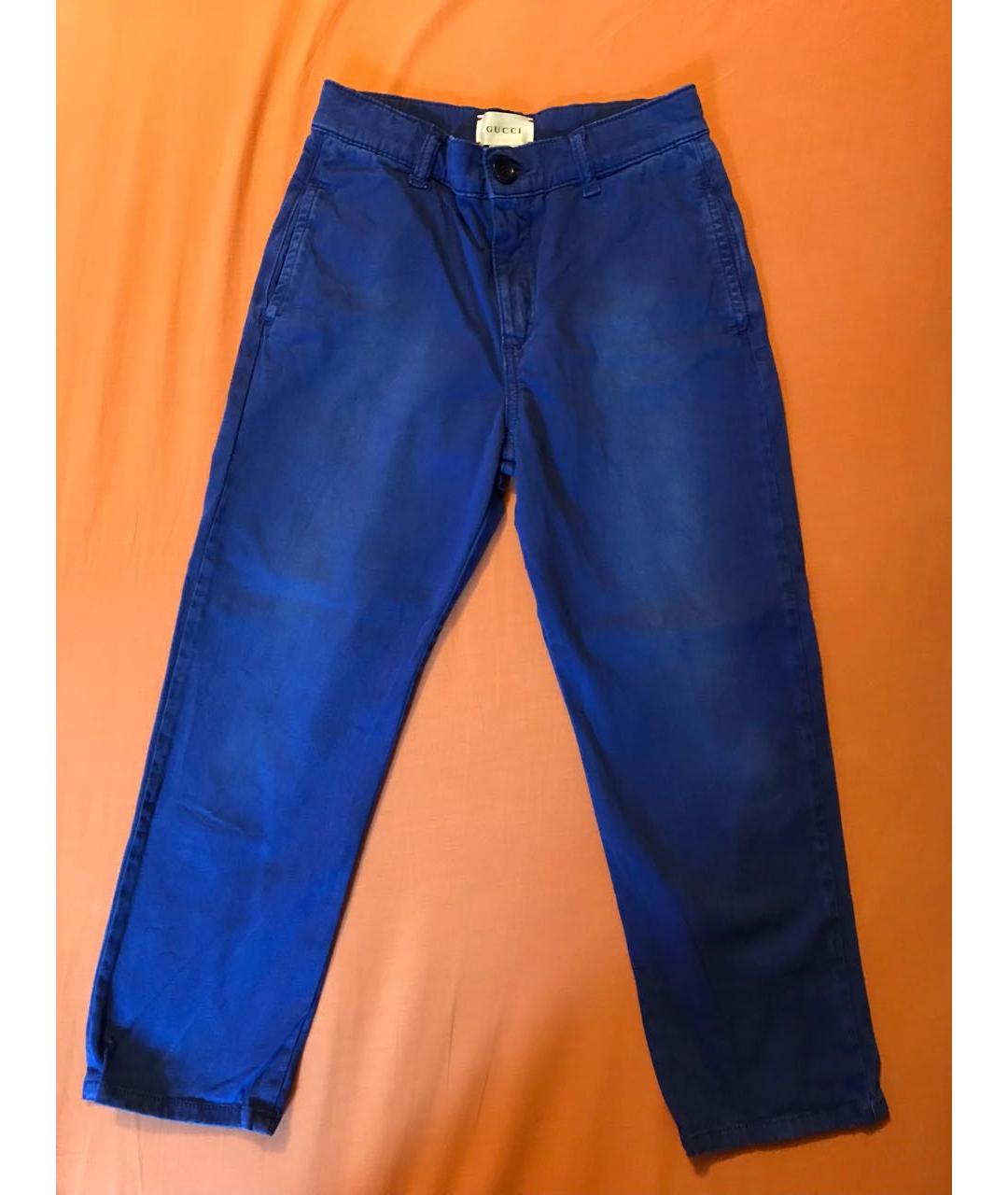 GUCCI KIDS Синие хлопковые брюки и шорты, фото 7
