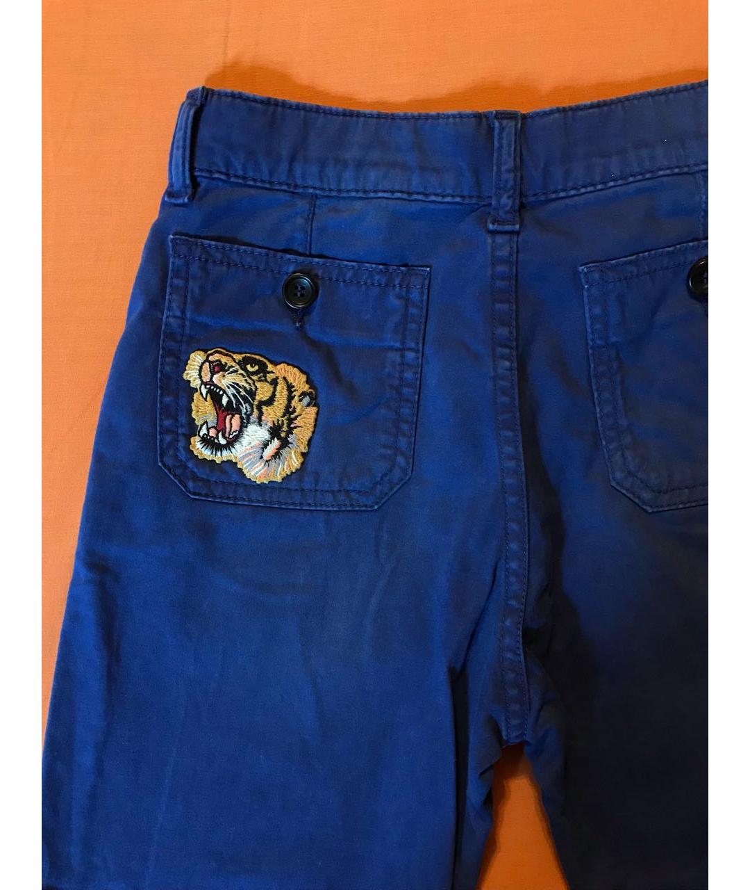 GUCCI KIDS Синие хлопковые брюки и шорты, фото 3