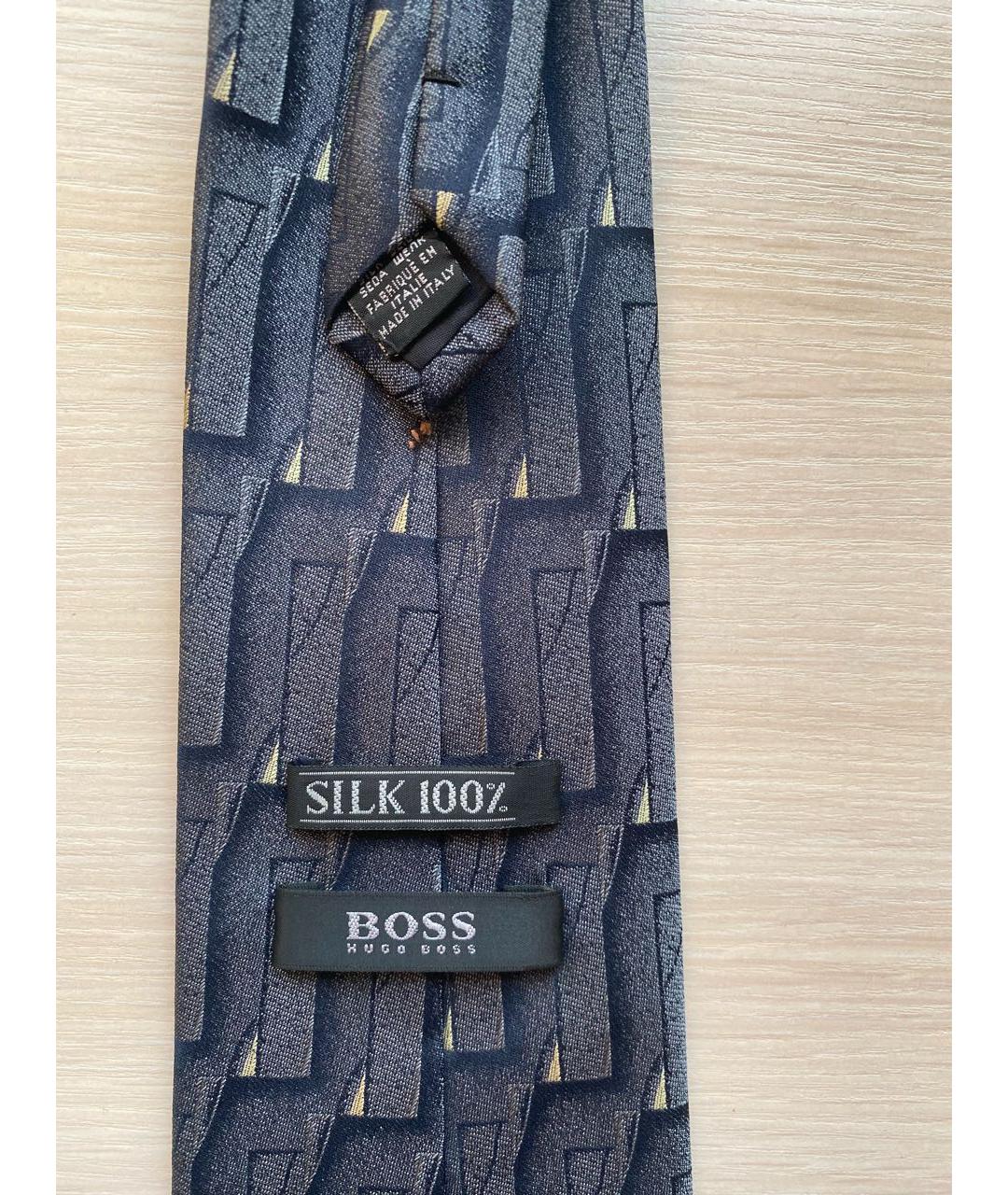 HUGO BOSS Серый шелковый галстук, фото 3