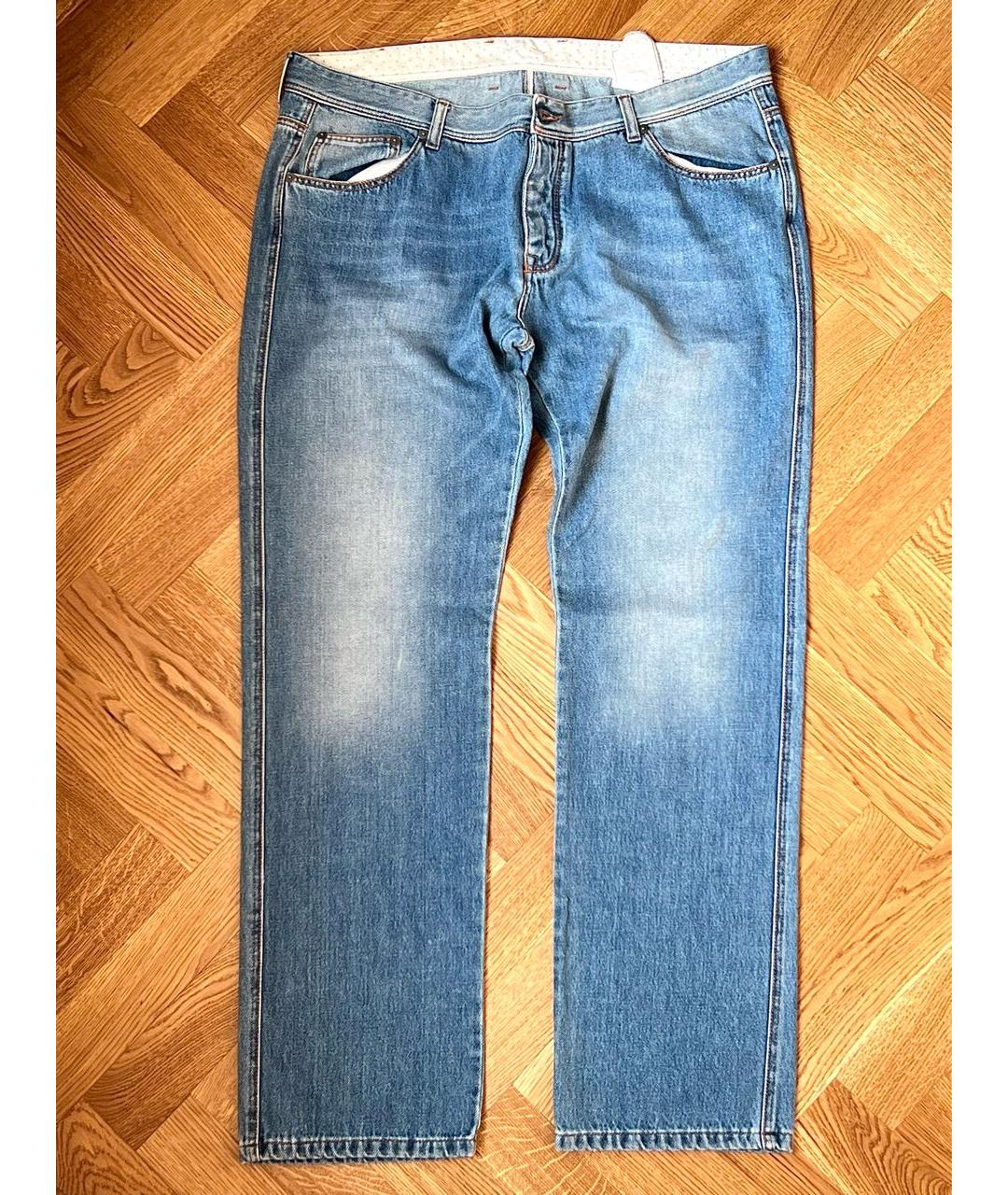 ERMANNO SCERVINO Голубые хлопковые прямые джинсы, фото 6
