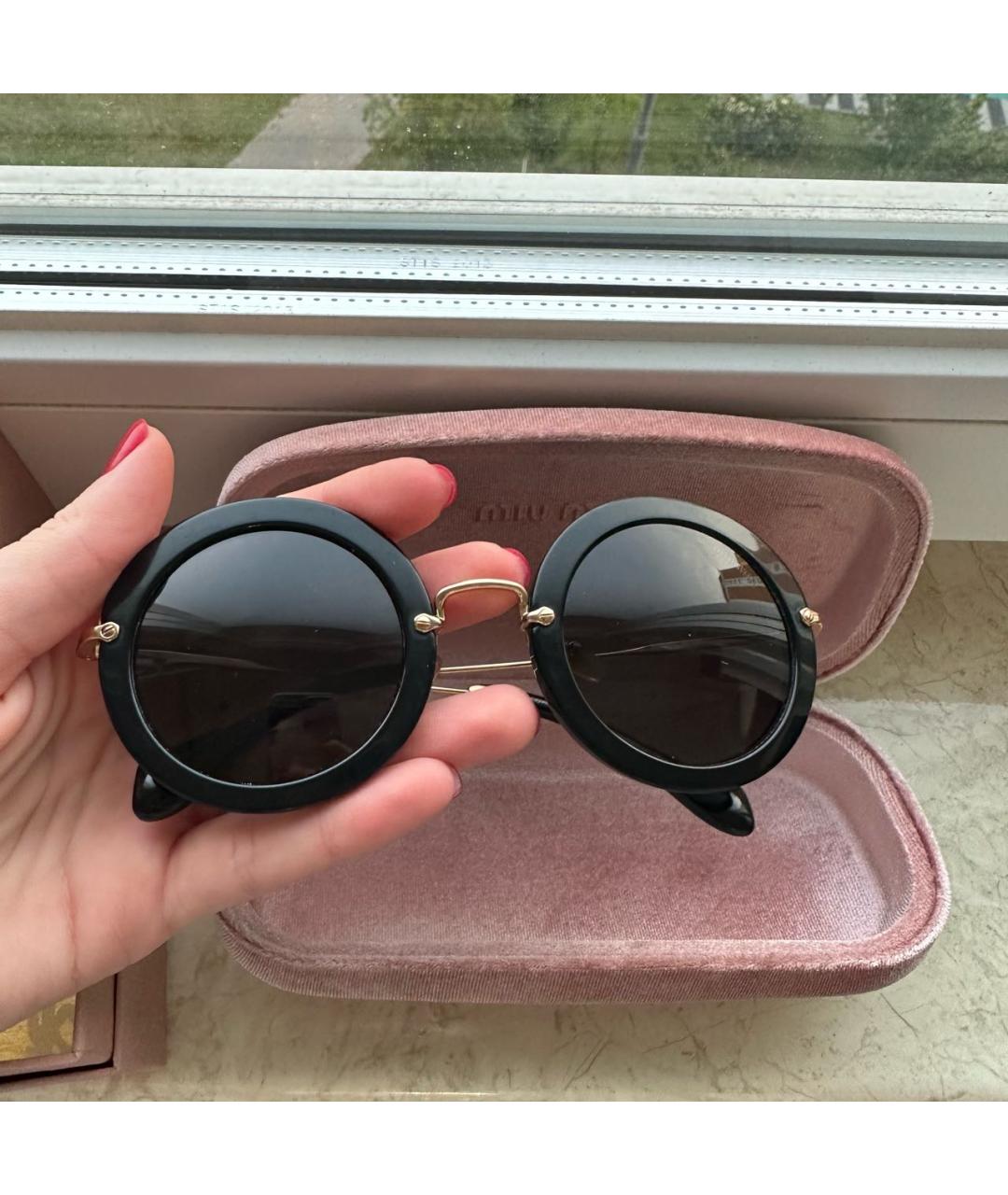 MIU MIU Черные пластиковые солнцезащитные очки, фото 8