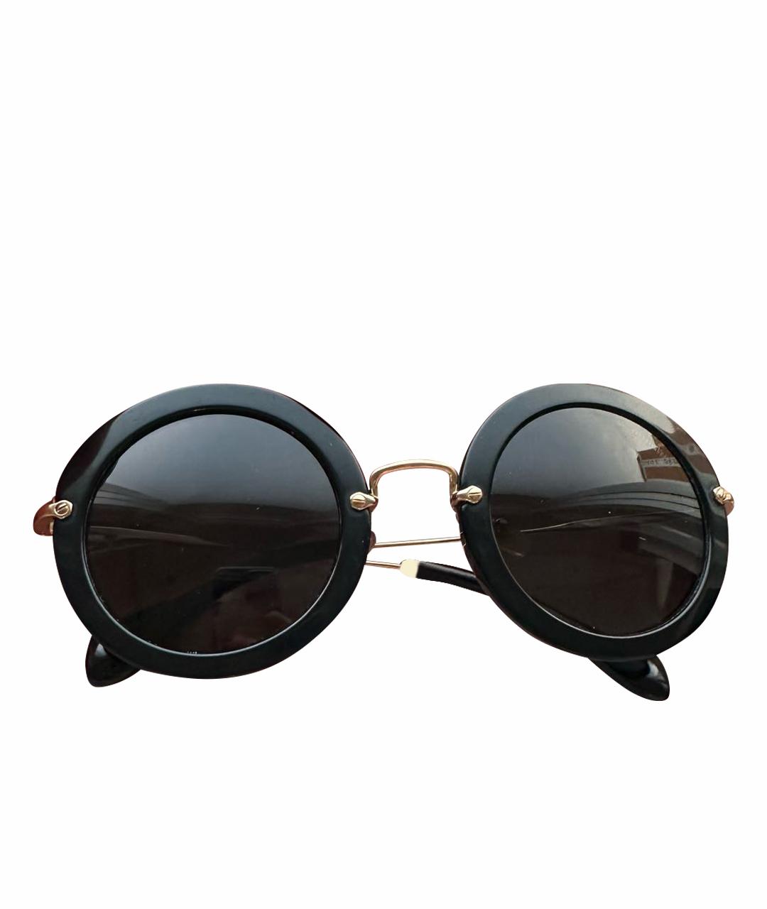 MIU MIU Черные пластиковые солнцезащитные очки, фото 1
