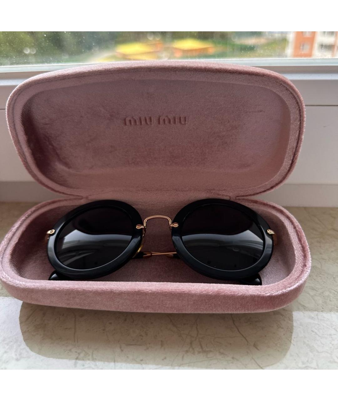 MIU MIU Черные пластиковые солнцезащитные очки, фото 5
