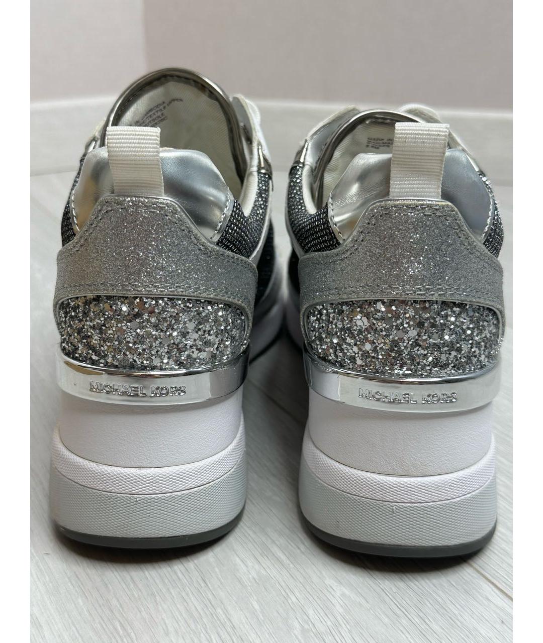 MICHAEL KORS Белые кроссовки из искусственной кожи, фото 4