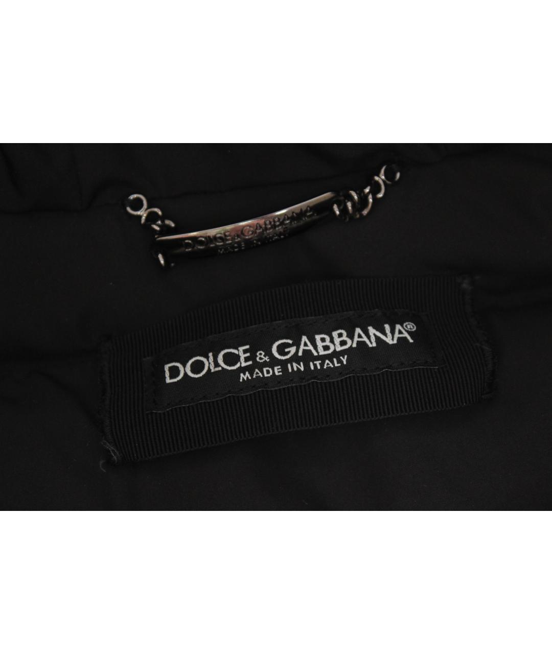 DOLCE&GABBANA Черный полиэстеровый пуховик, фото 7