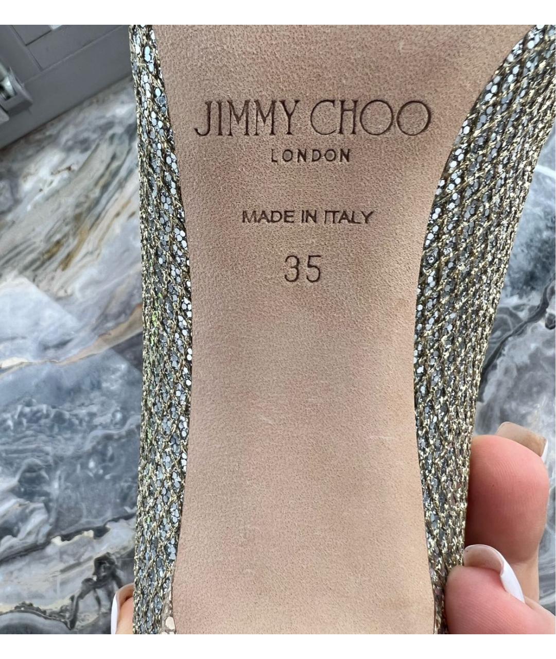 JIMMY CHOO Золотые туфли, фото 4