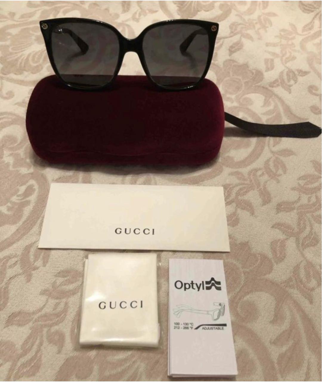 GUCCI Черные пластиковые солнцезащитные очки, фото 3