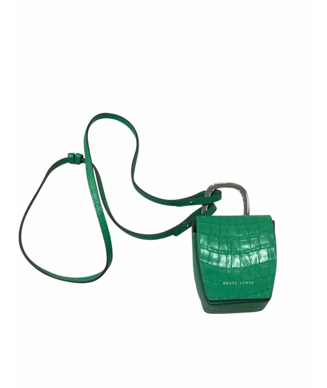 DANSE LENTE Зеленая сумка через плечо из лакированной кожи, фото 1