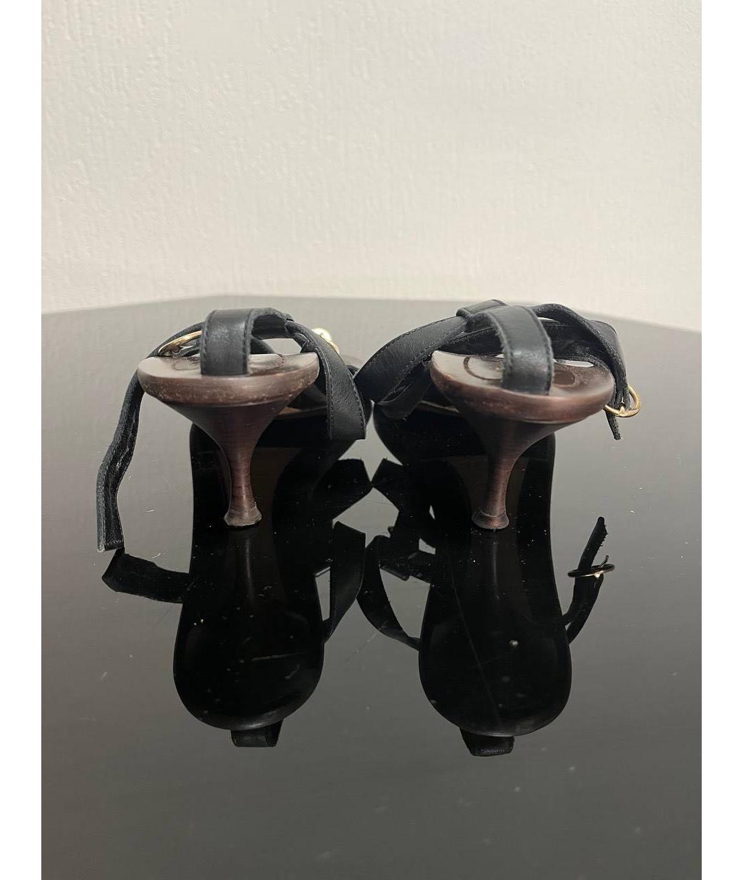 YVES SAINT LAURENT VINTAGE Коричневые кожаные сандалии, фото 4