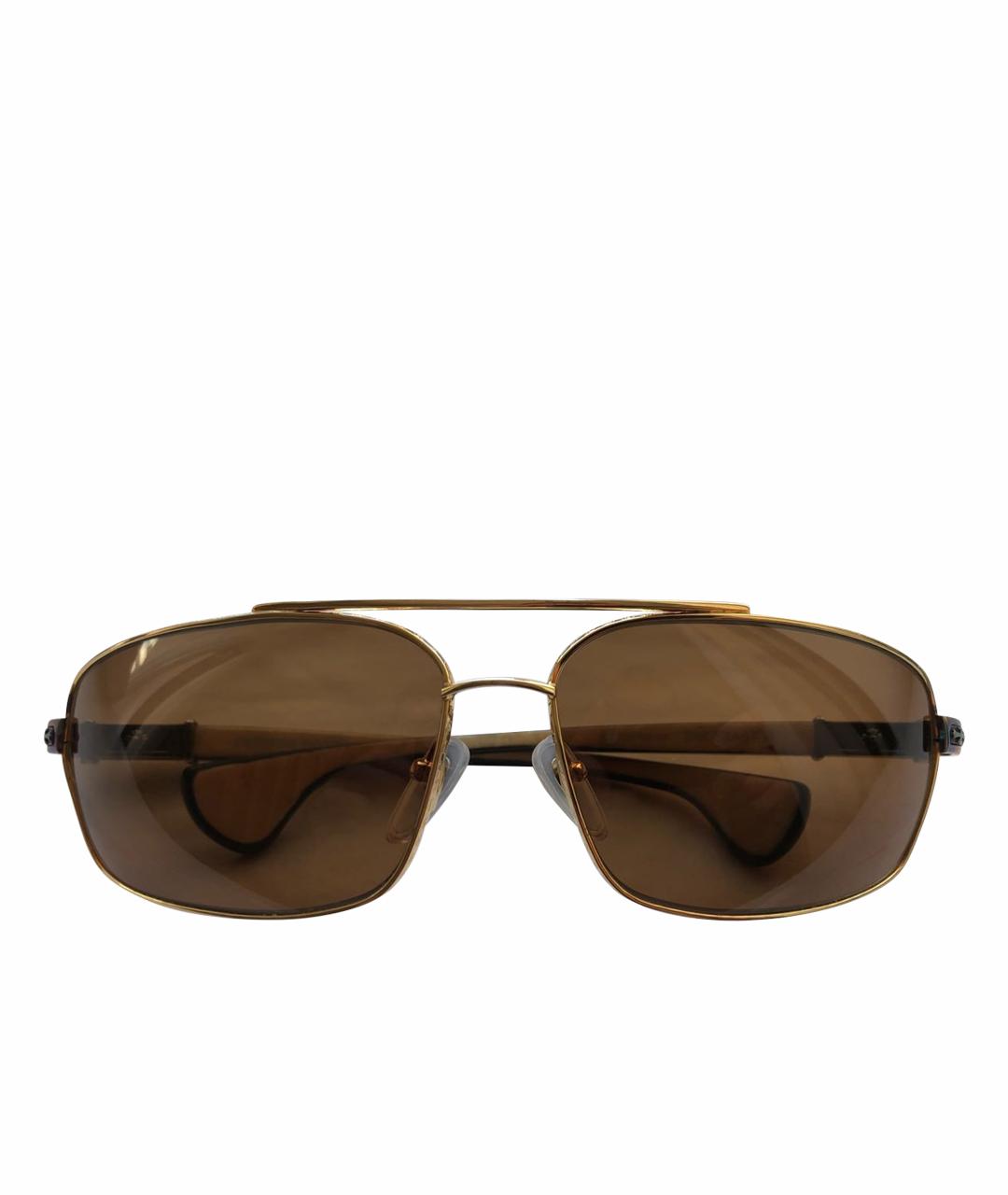 CHROME HEARTS Золотые деревянные солнцезащитные очки, фото 1