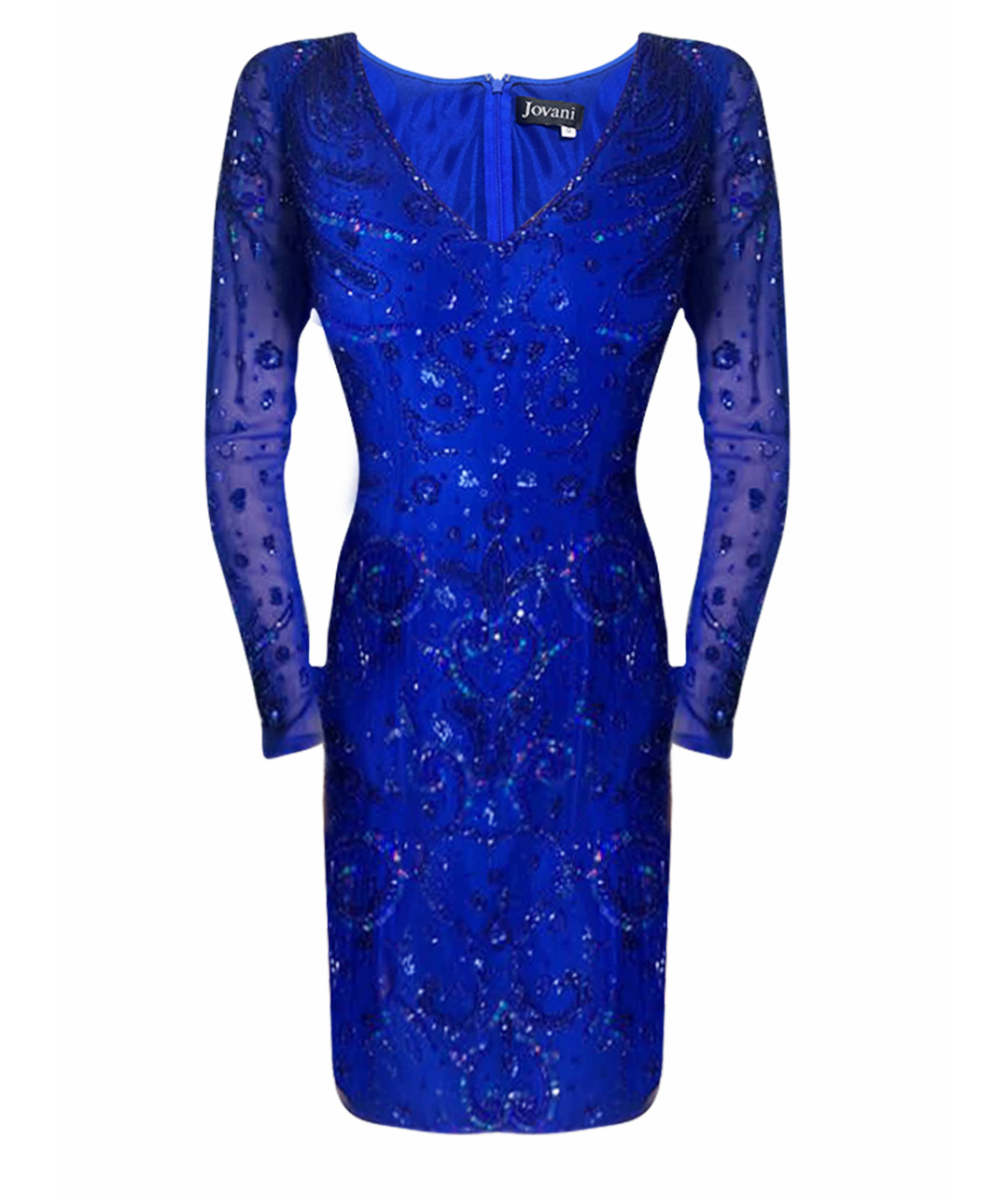 JOVANI Синее коктейльное платье, фото 1