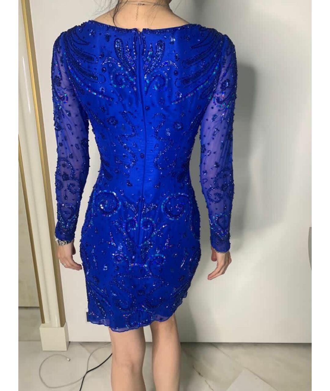 JOVANI Синее коктейльное платье, фото 2