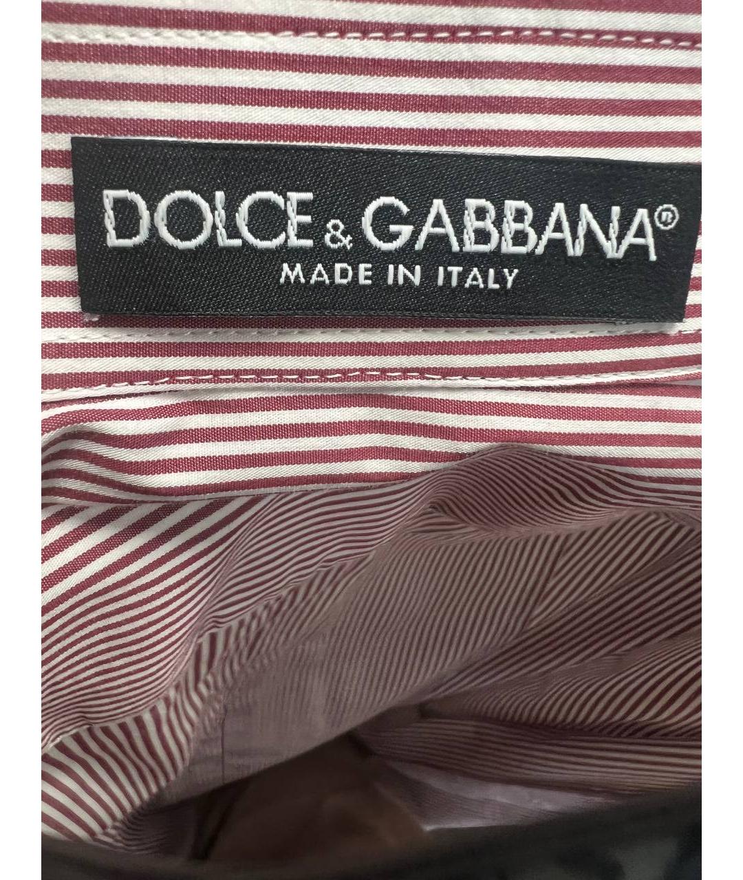 DOLCE&GABBANA Бордовая хлопко-эластановая рубашка, фото 6