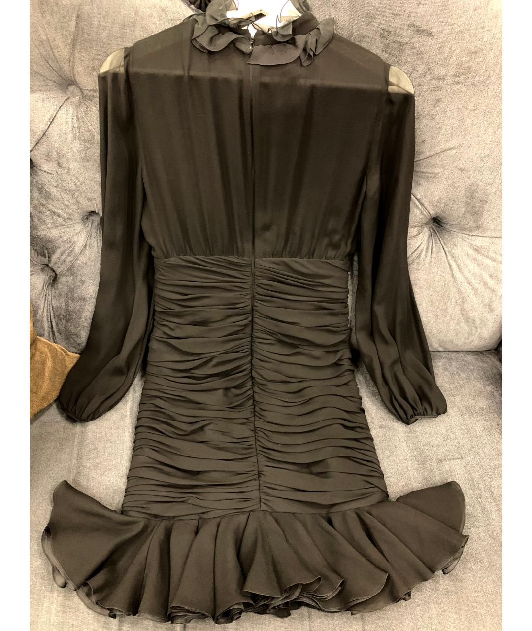 GIAMBATTISTA VALLI Черное шелковое коктейльное платье, фото 2