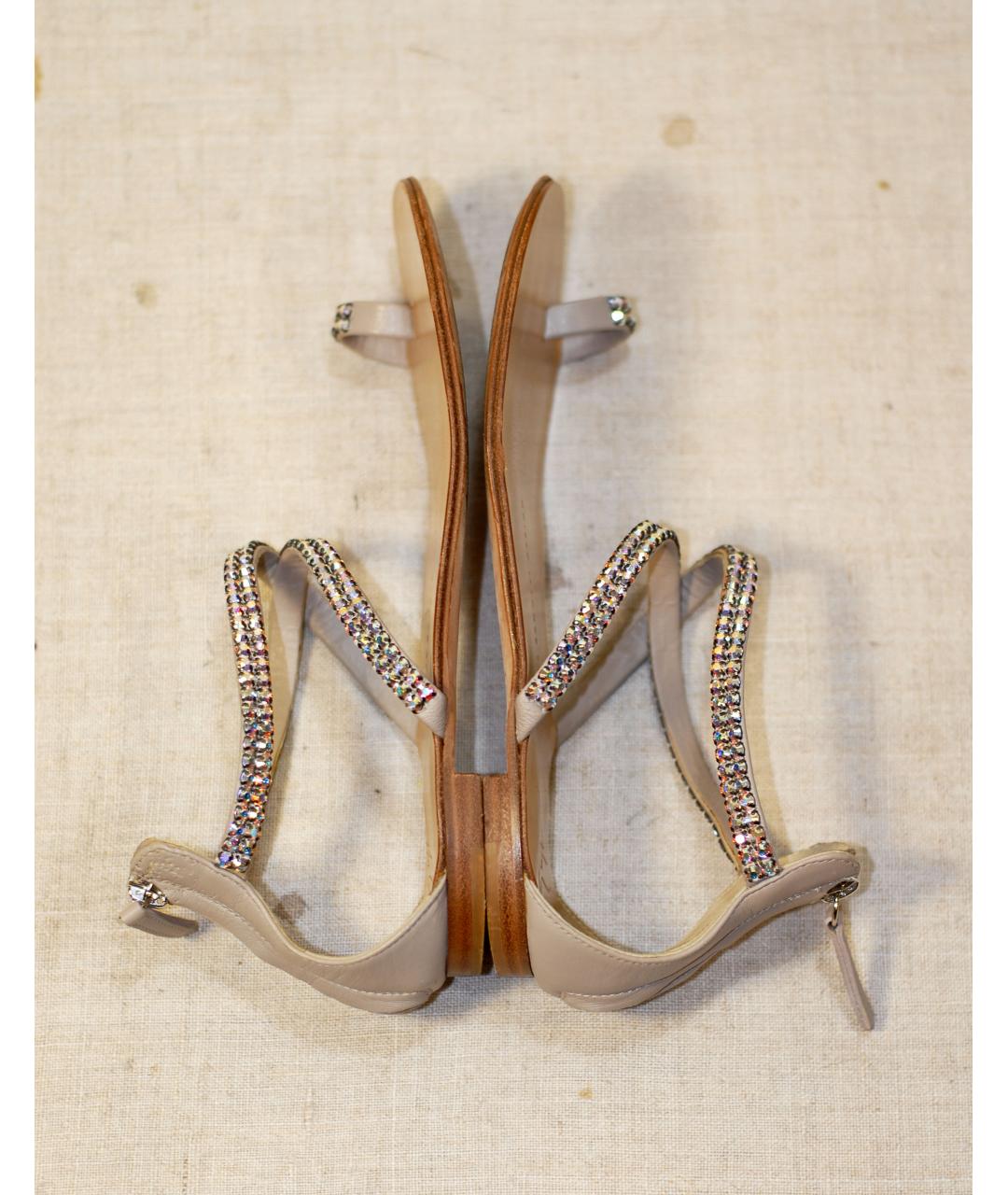 GIUSEPPE ZANOTTI DESIGN Серые кожаные сандалии, фото 3