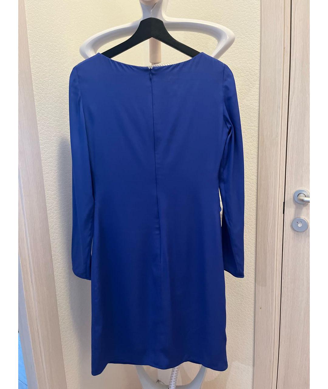 ARMANI COLLEZIONI Синее шелковое платье, фото 2