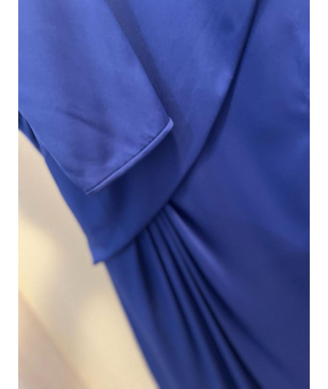ARMANI COLLEZIONI Синее шелковое платье, фото 4