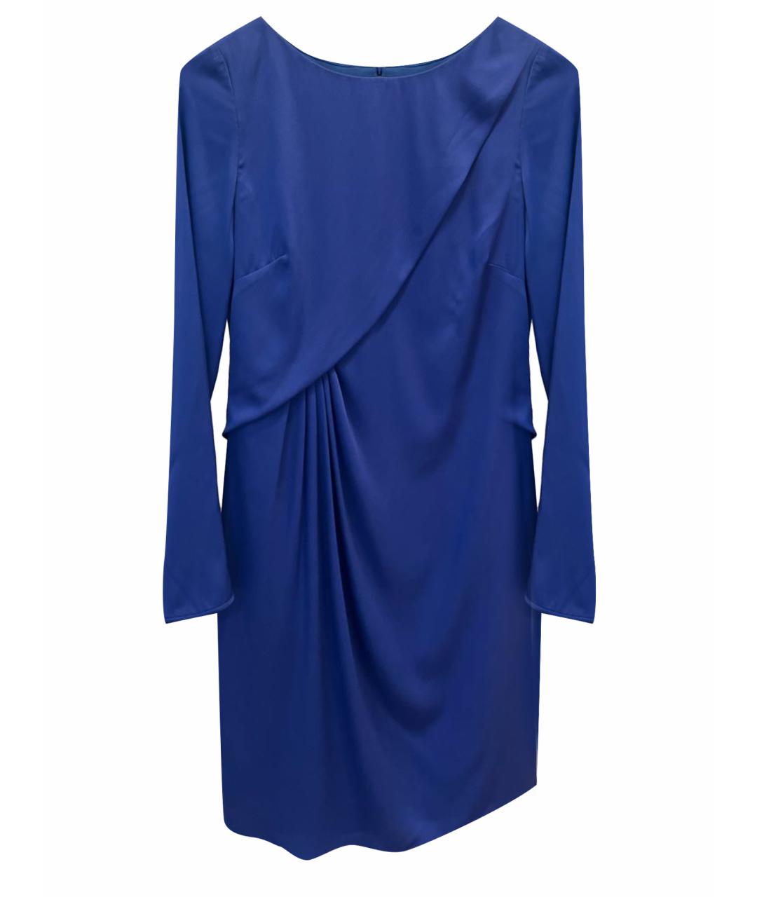 ARMANI COLLEZIONI Синее шелковое платье, фото 1