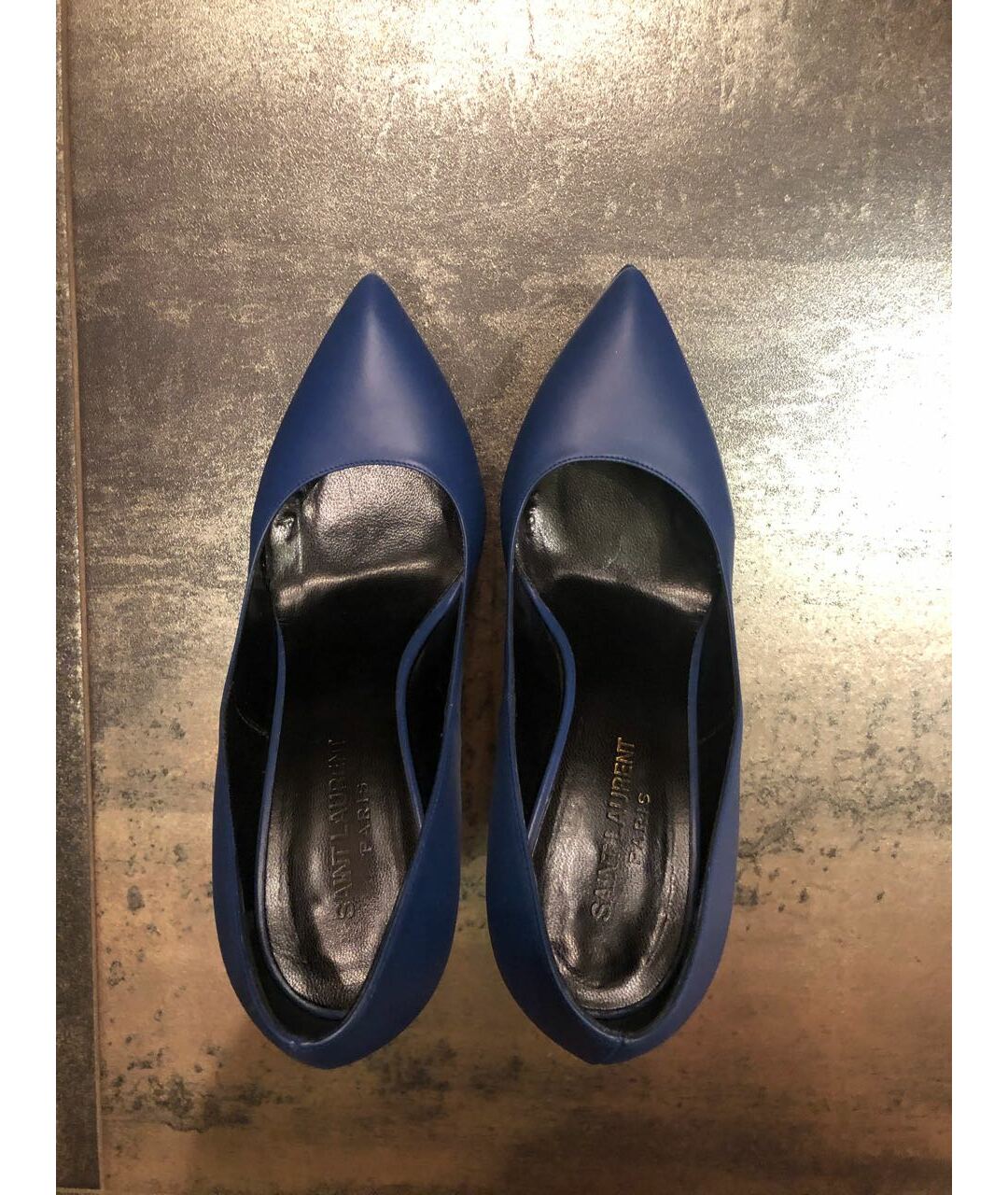 SAINT LAURENT Синие кожаные туфли, фото 3