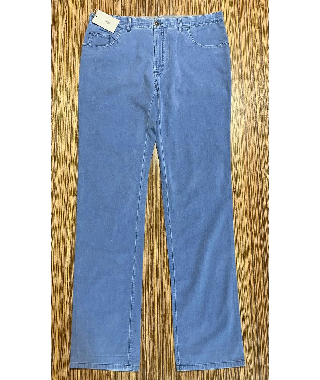 BRIONI Голубые хлопковые прямые джинсы, фото 9