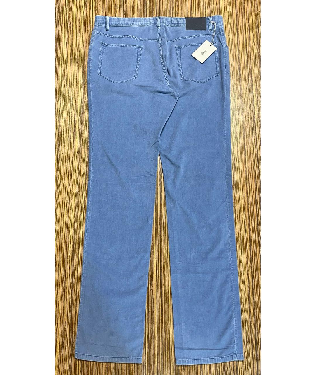 BRIONI Голубые хлопковые прямые джинсы, фото 2