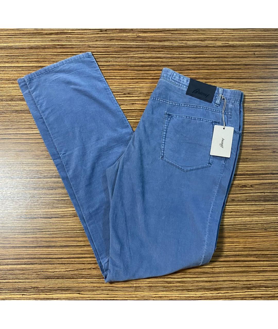 BRIONI Голубые хлопковые прямые джинсы, фото 5