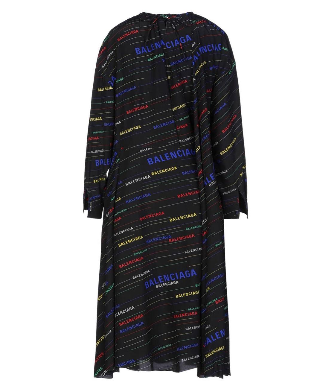 BALENCIAGA Черное шелковое коктейльное платье, фото 2