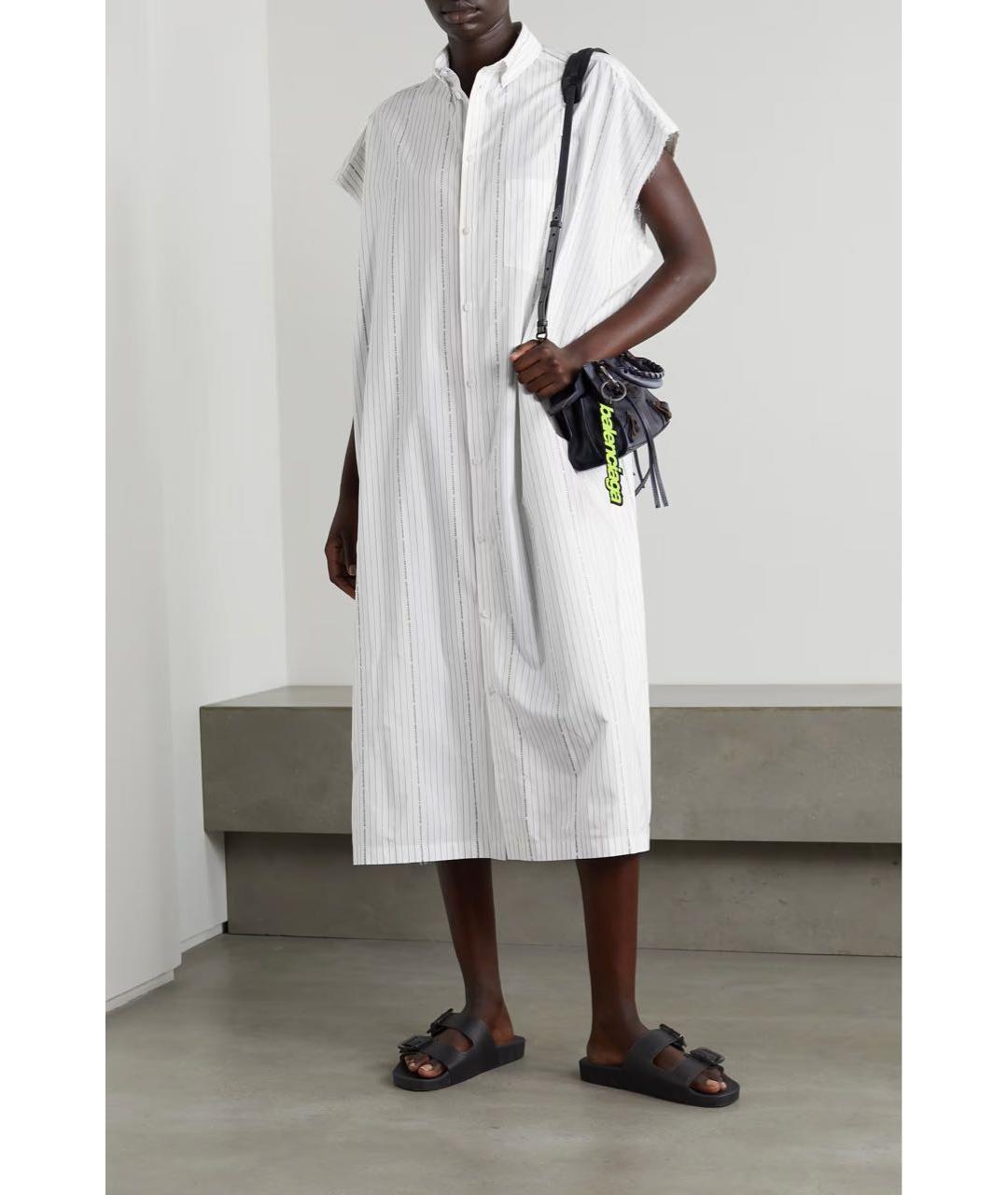 BALENCIAGA Белое хлопковое повседневное платье, фото 4