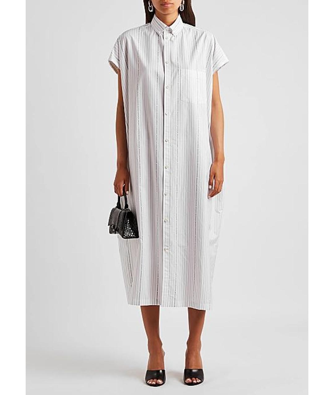BALENCIAGA Белое хлопковое повседневное платье, фото 5
