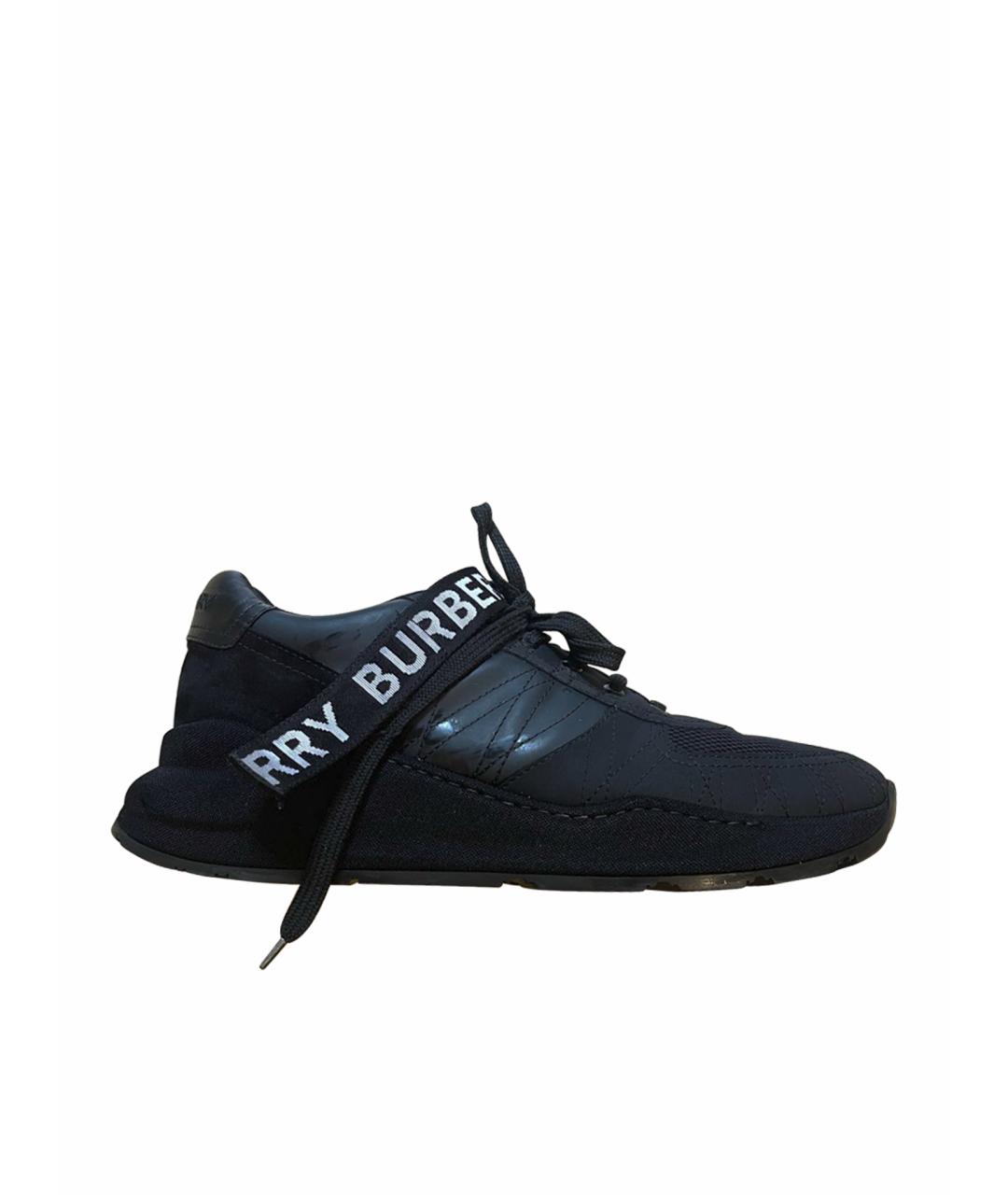 BURBERRY Черные низкие кроссовки / кеды, фото 1