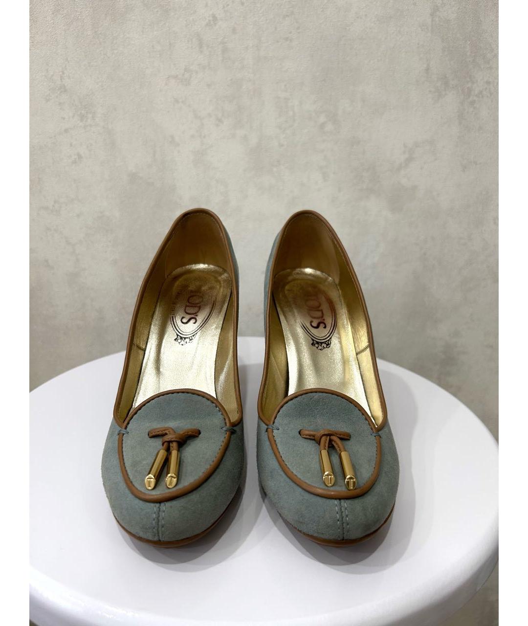 TOD'S Голубые замшевые туфли, фото 2