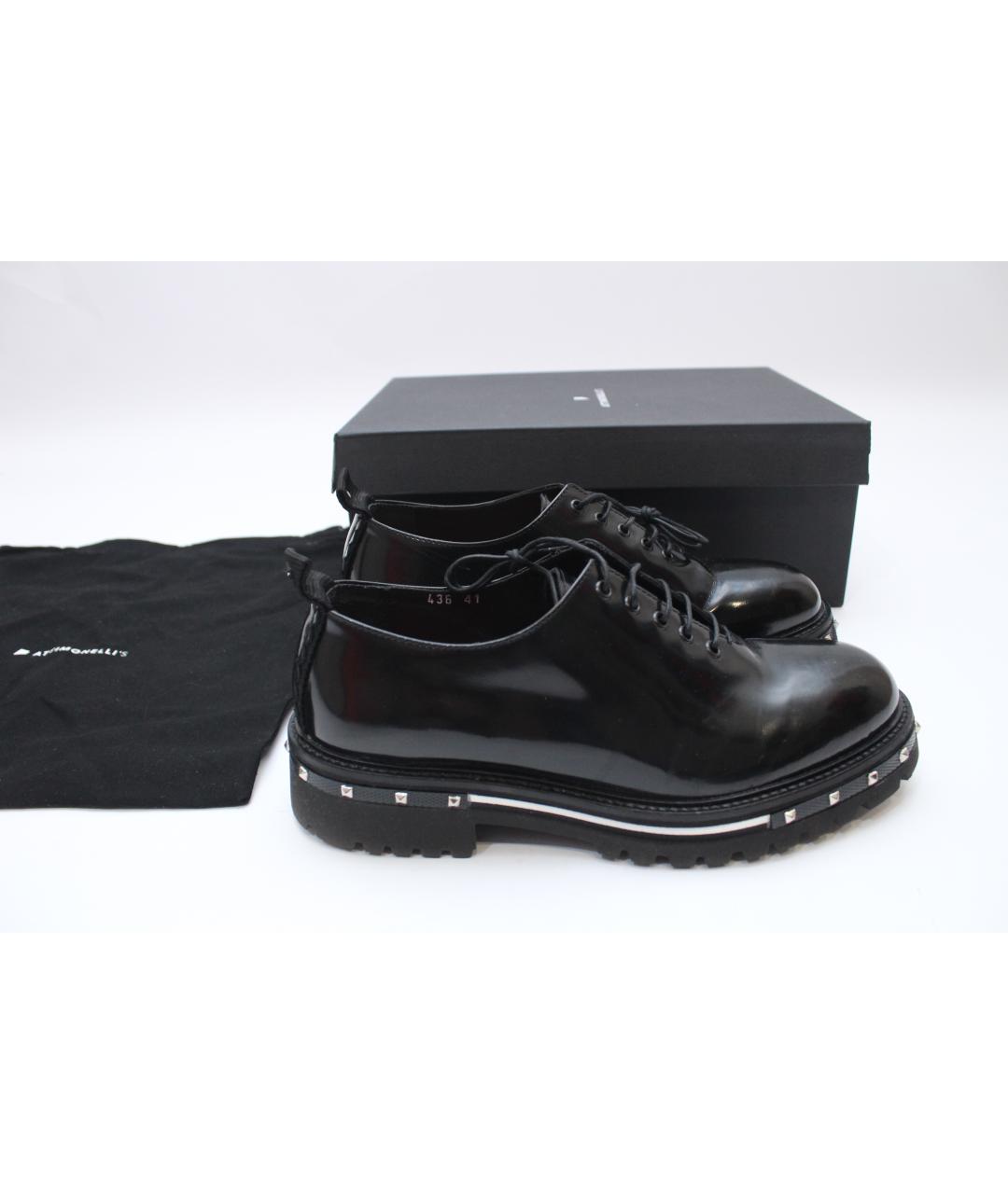 ATTIMONELLI'S Черные кожаные низкие ботинки, фото 2