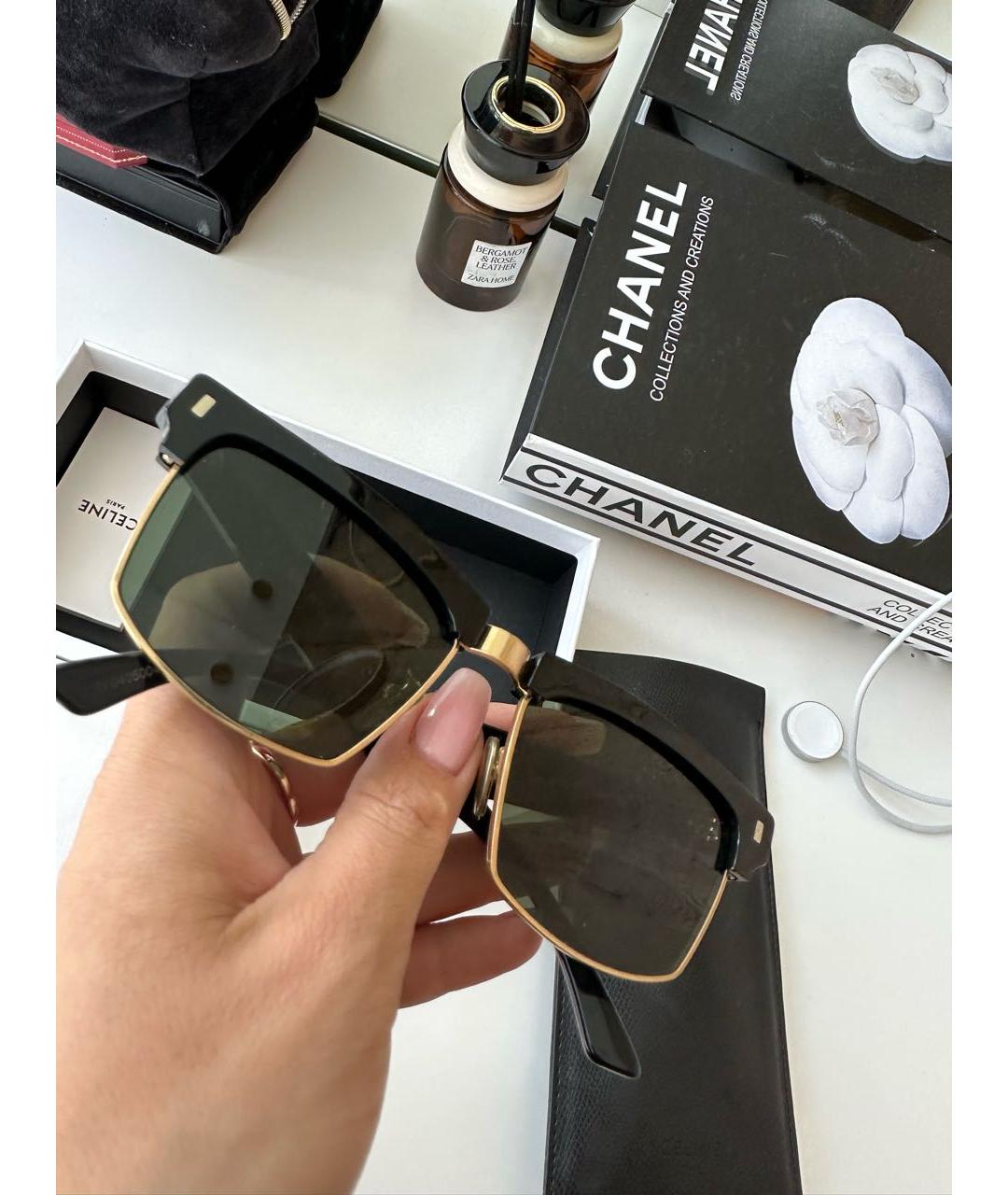 CELINE PRE-OWNED Черные металлические солнцезащитные очки, фото 6