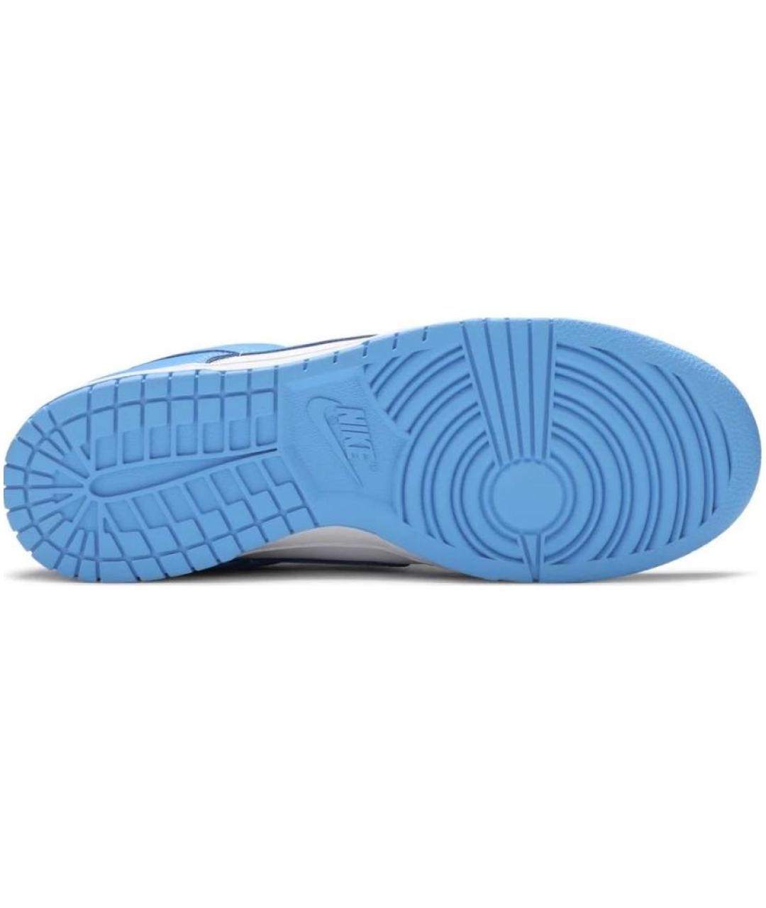 NIKE Голубые кожаные низкие кроссовки / кеды, фото 4