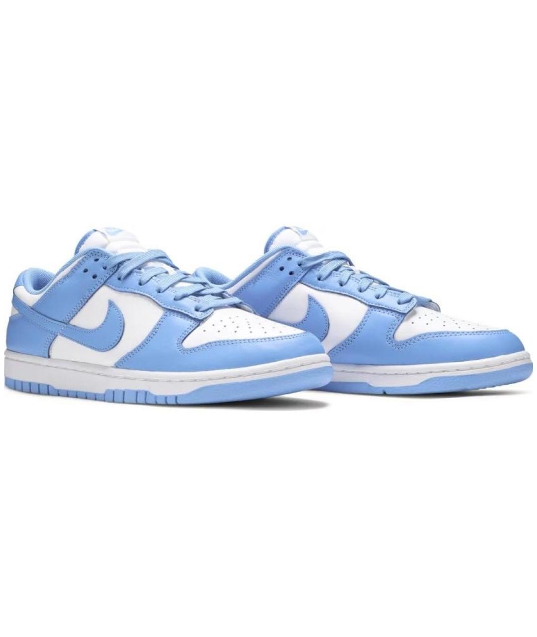 NIKE Голубые кожаные низкие кроссовки / кеды, фото 2