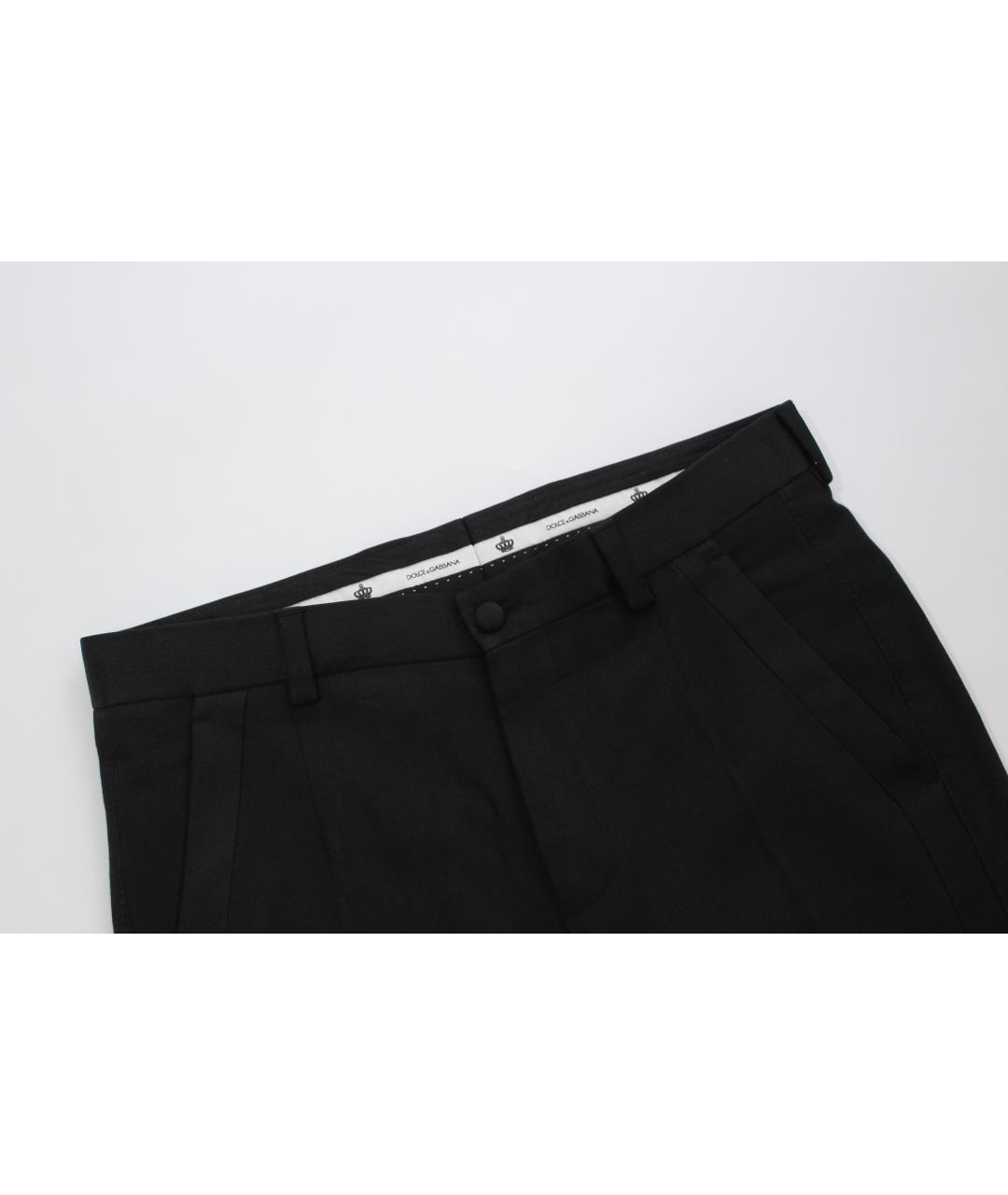 DOLCE&GABBANA Черные хлопковые классические брюки, фото 2