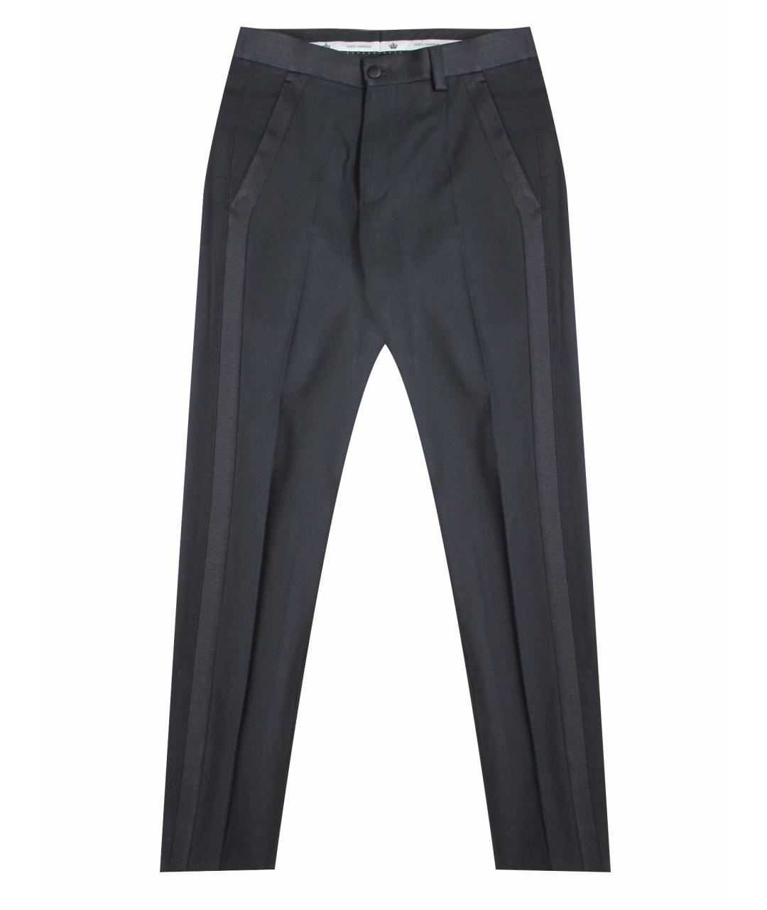 DOLCE&GABBANA Черные хлопковые классические брюки, фото 1