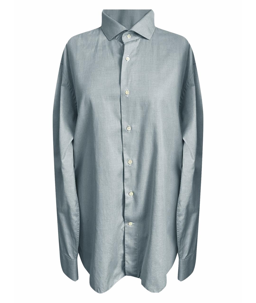 CANALI Серая хлопковая классическая рубашка, фото 1