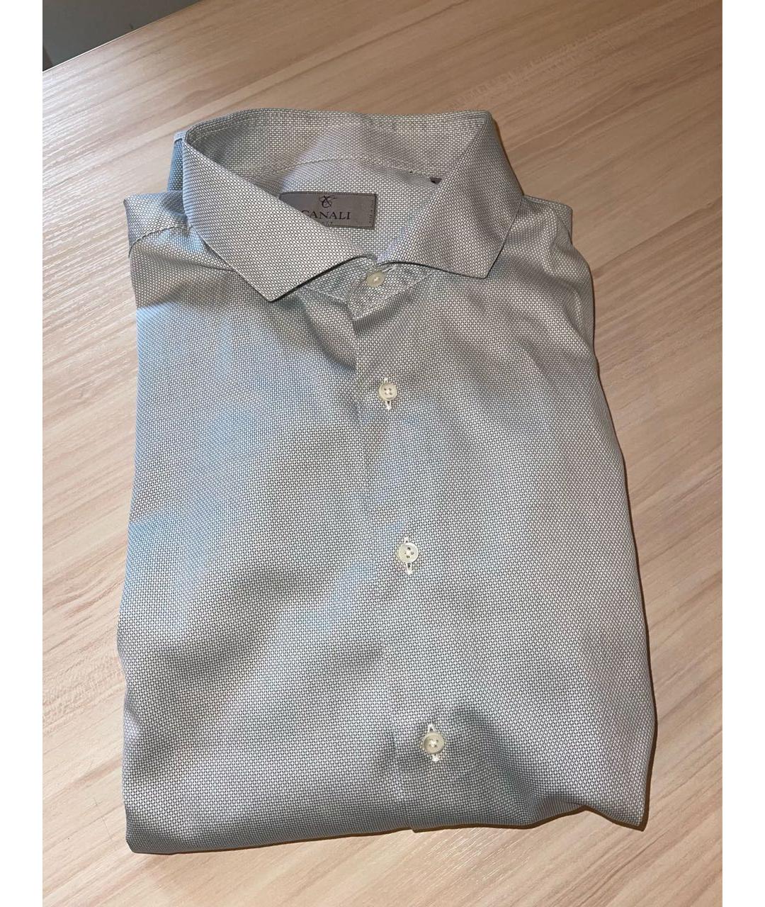 CANALI Серая хлопковая классическая рубашка, фото 4