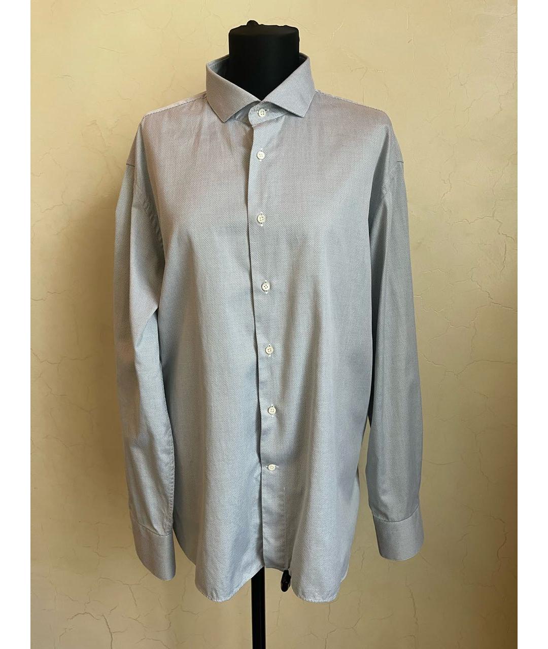 CANALI Серая хлопковая классическая рубашка, фото 5
