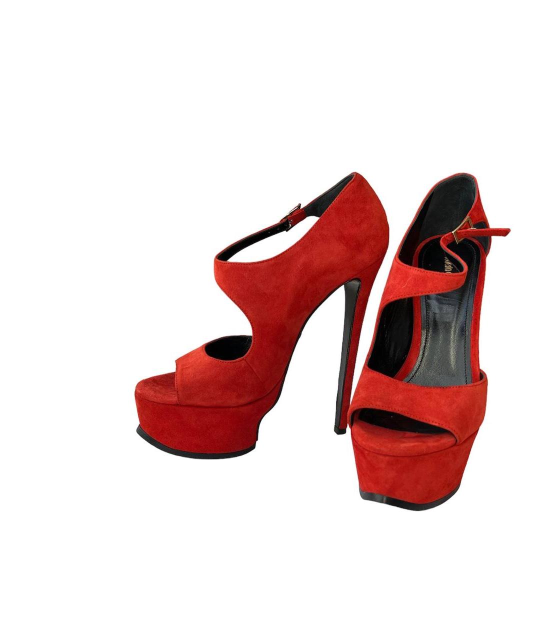 ROBERTO CAVALLI Красные замшевые туфли, фото 8