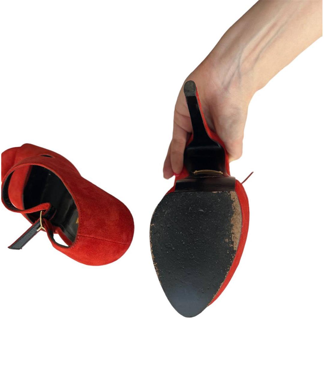 ROBERTO CAVALLI Красные замшевые туфли, фото 6