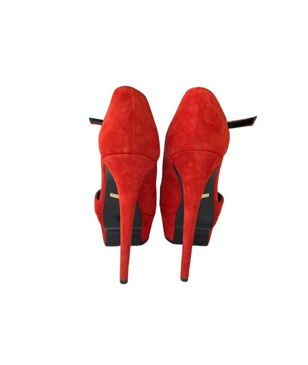 ROBERTO CAVALLI Красные замшевые туфли, фото 4