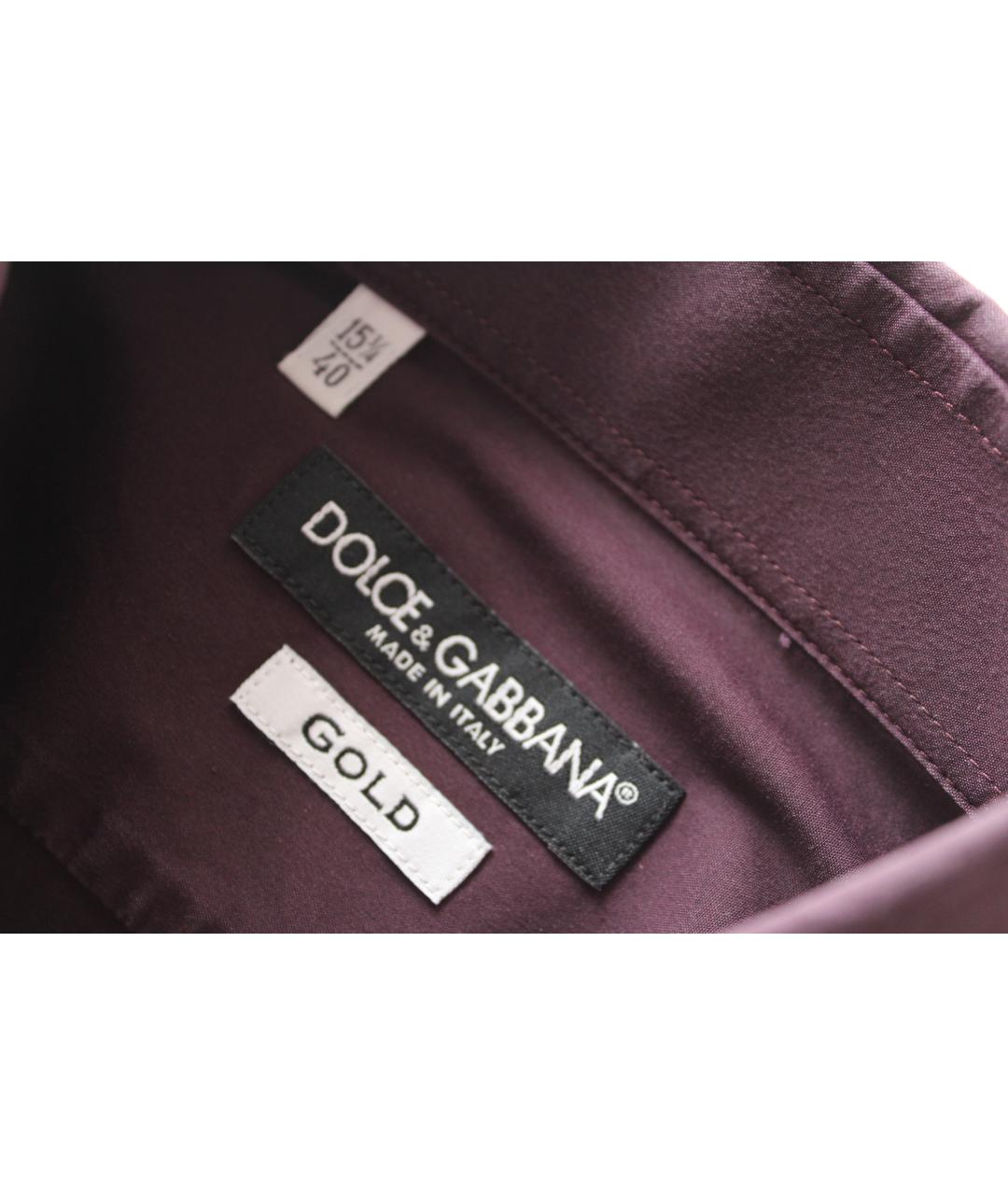 DOLCE&GABBANA Бордовая хлопковая классическая рубашка, фото 8